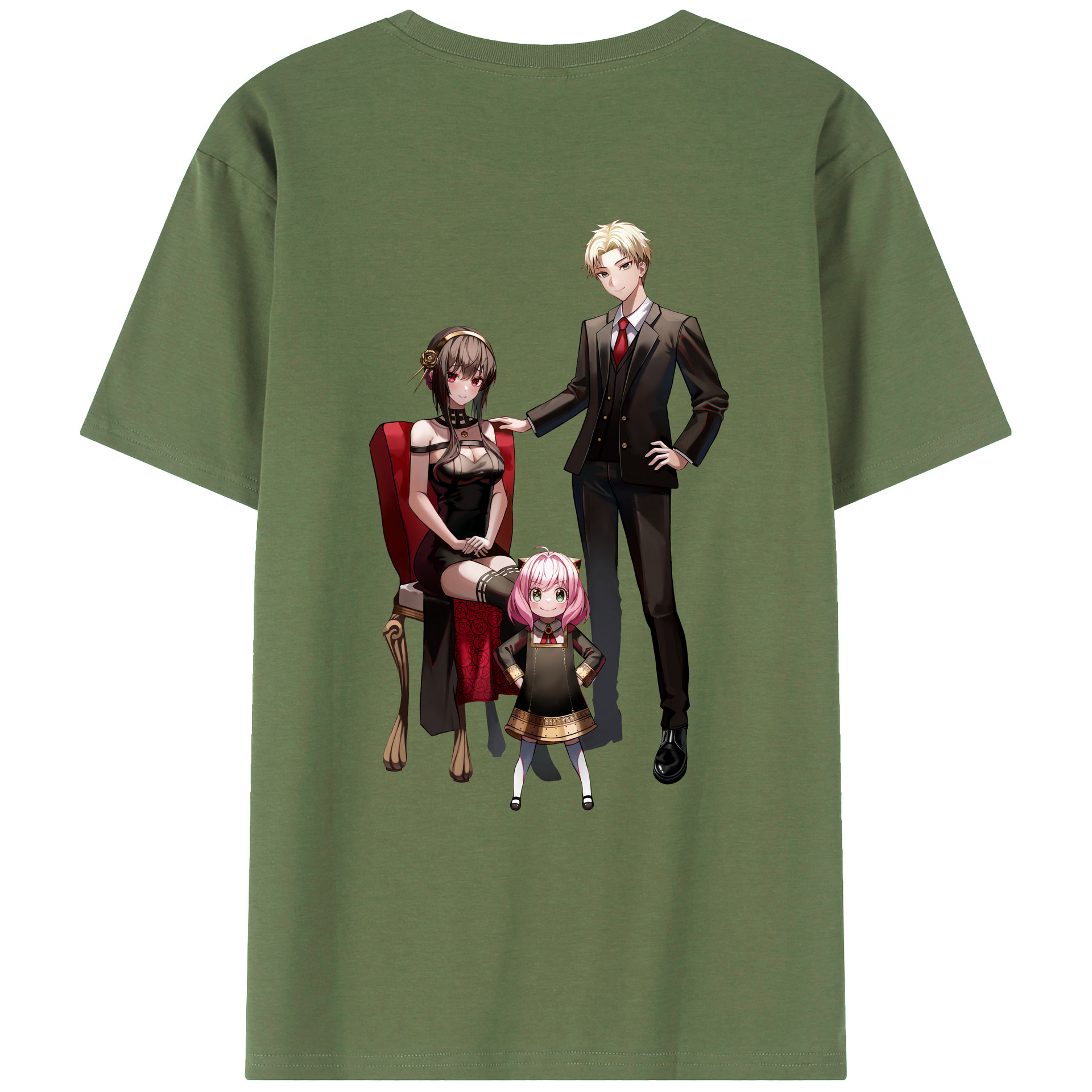 （画像用） SPY×FAMILY间谍家家酒 綿100％ メンズ半袖Tシャツ（バックプリント） 通気性